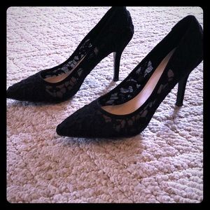 Nine West Black Lace Stiletto Pump Size 6